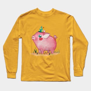 Birthday Piggie Long Sleeve T-Shirt